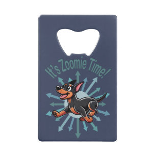 Zoomie Time Doberman Pincher Creditkaart Flessenopener
