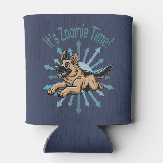 Zoomie Time Duitse herder Blikjeskoeler (Achterkant)