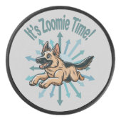 Zoomie Time Duitse herder Hockey Puck (Voorkant)