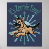 Zoomie Time Duitse herder Poster (Voorkant)
