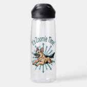 Zoomie Time Duitse herder Waterfles (Achterkant)