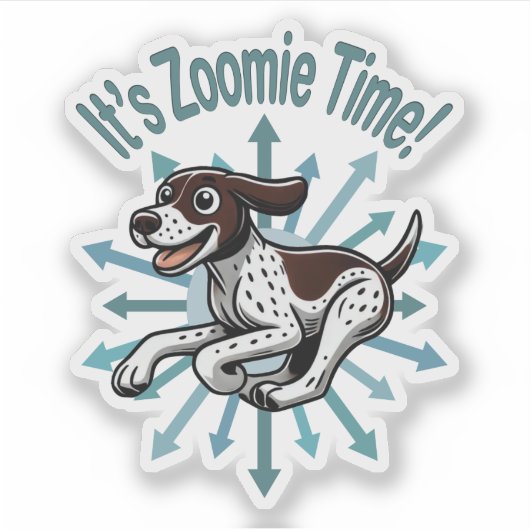 Zoomie Time Duitse kortharige pointer Sticker (Voorkant)