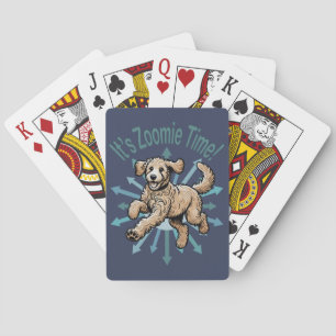 Zoomie Time Golden Doodle Pokerkaarten