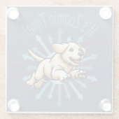 Zoomie Time Golden Lab Glazen Onderzetter (Achterkant)