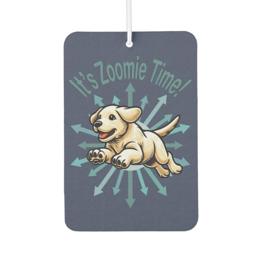 Zoomie Time Golden Lab Luchtverfrisser (Voorkant)