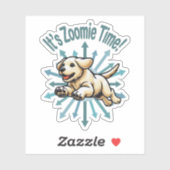 Zoomie Time Golden Lab Sticker (Vel)