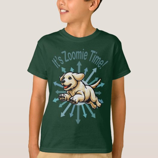 Zoomie Time Golden Lab T-shirt (Voorkant)