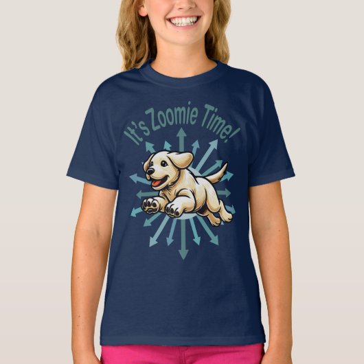 Zoomie Time Golden Lab T-shirt (Voorkant)