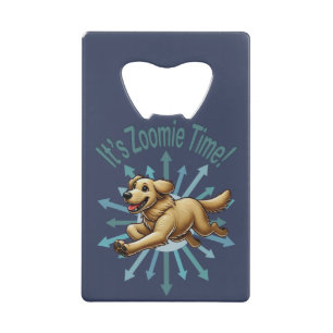 Zoomie Time Golden Retriever Creditkaart Flessenopener