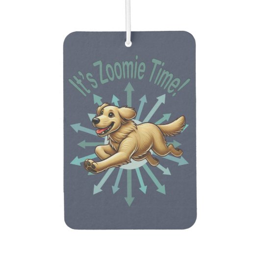 Zoomie Time Golden Retriever Luchtverfrisser (Voorkant)