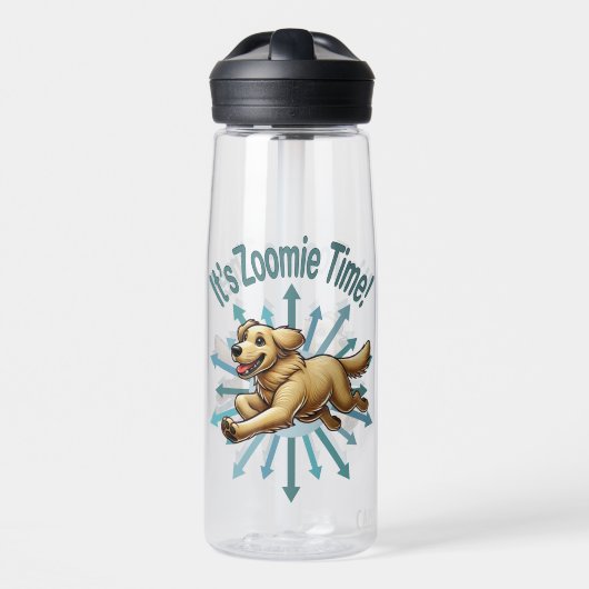 Zoomie Time Golden Retriever Waterfles (Voorkant)