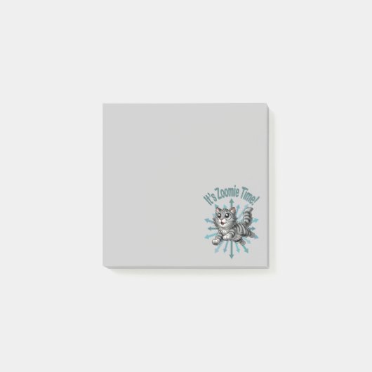 Zoomie Time Grey Tabby Cat Post-it® Notes (Voorkant)