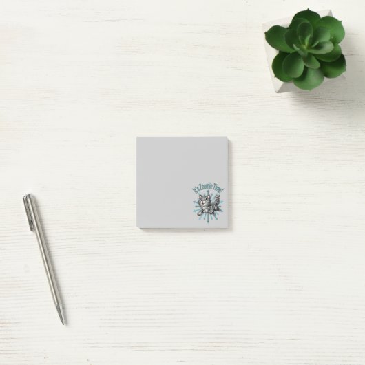 Zoomie Time Grey Tabby Cat Post-it® Notes (Kantoor)