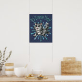 Zoomie Time Grey Tabby Cat Poster (Keuken)
