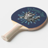 Zoomie Time Grey Tabby Cat Tafeltennisbatje (Voorkant Gekanteld)
