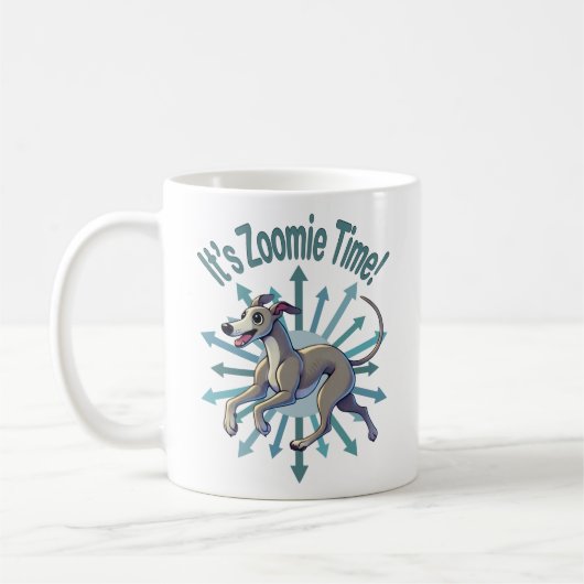 Zoomie Time Greyhound bijvoorbeeld Koffiemok (Links)