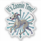 Zoomie Time Greyhound bijvoorbeeld Sticker (Voorkant)