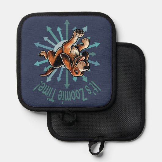 Zoomie Time Hound Dog Pannenlap (Voorkant / Achterkant)