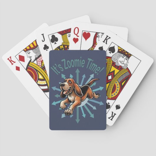 Zoomie Time Hound Dog Pokerkaarten (Achterkant)