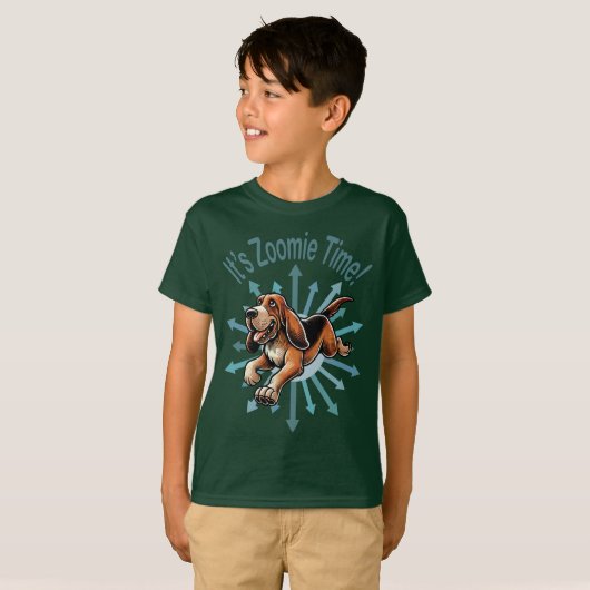 Zoomie Time Hound Dog T-shirt (Voorkant volledig)