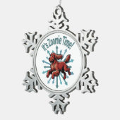 Zoomie Time Ierse Setter Tin Sneeuwvlok Ornament (Rechts)