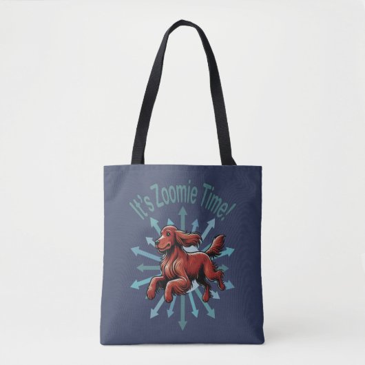 Zoomie Time Ierse Setter Tote Bag (Voorkant)