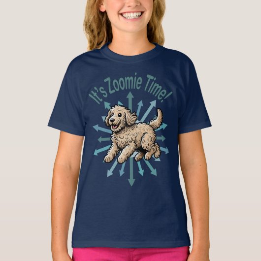 Zoomie Time Labradoodle T-shirt (Voorkant)