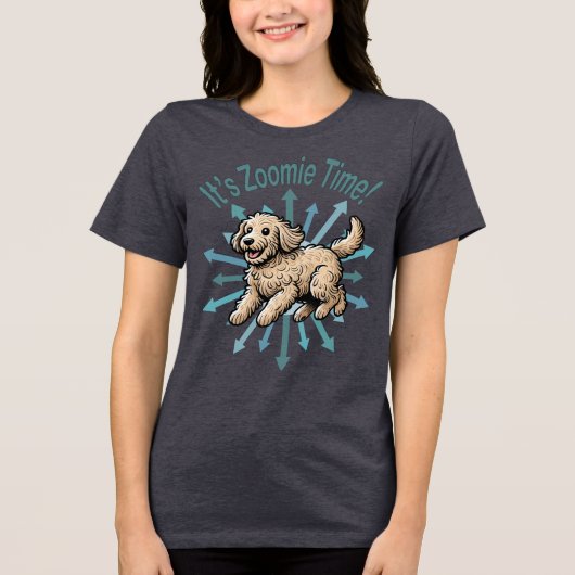 Zoomie Time Labradoodle Tri-Blend Shirt (Voorkant)