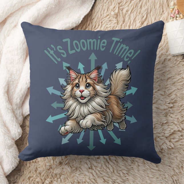 Zoomie Time Maine Coon Cat Kussen (Deken)