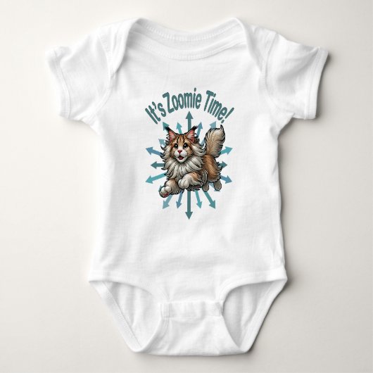 Zoomie Time Maine Coon Cat Romper (Voorkant)