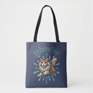 Zoomie Time Maine Coon Cat Tote Bag