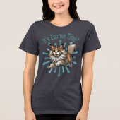 Zoomie Time Maine Coon Cat Tri-Blend Shirt (Voorkant)