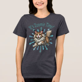 Zoomie Time Maine Coon Cat Tri-Blend Shirt