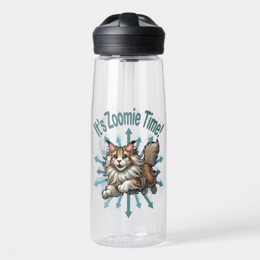 Zoomie Time Maine Coon Cat Waterfles (Voorkant)