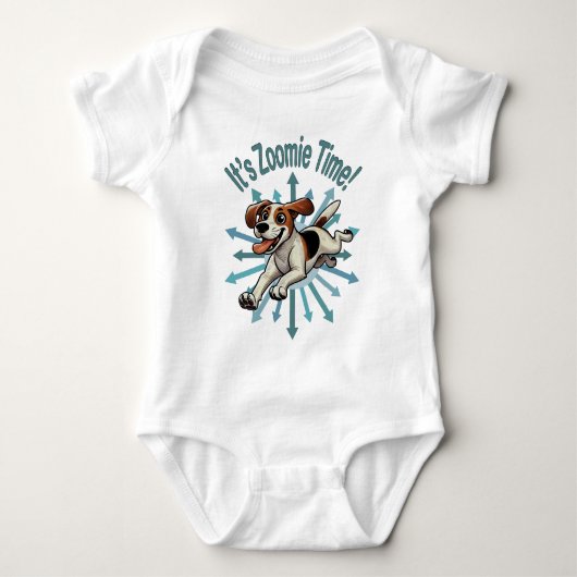 Zoomie Time Medium Beagle Mutt Romper (Voorkant)