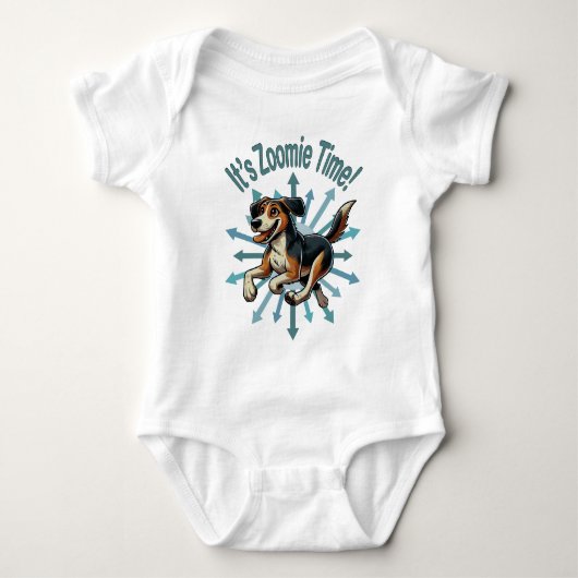 Zoomie Time Medium Mutt Romper (Voorkant)