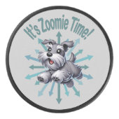 Zoomie Time Miniature Schnauzer Hockey Puck (Voorkant)