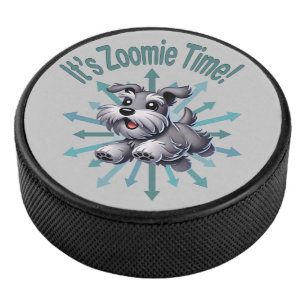 Zoomie Time Miniature Schnauzer Hockey Puck