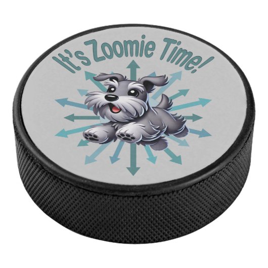 Zoomie Time Miniature Schnauzer Hockey Puck (3/4)