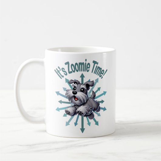 Zoomie Time Miniature Schnauzer Koffiemok (Links)