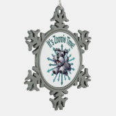 Zoomie Time Miniature Schnauzer Tin Sneeuwvlok Ornament (Links)