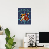 Zoomie Time Oranje Tabby Cat Poster (Thuiskantoor)