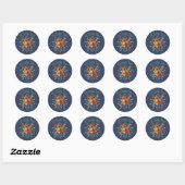 Zoomie Time Oranje Tabby Cat Ronde Sticker (Vel)