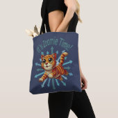 Zoomie Time Oranje Tabby Cat Tote Bag (Dichtbij)