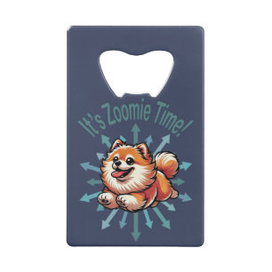 Zoomie Time Pomeranian Creditkaart Flessenopener