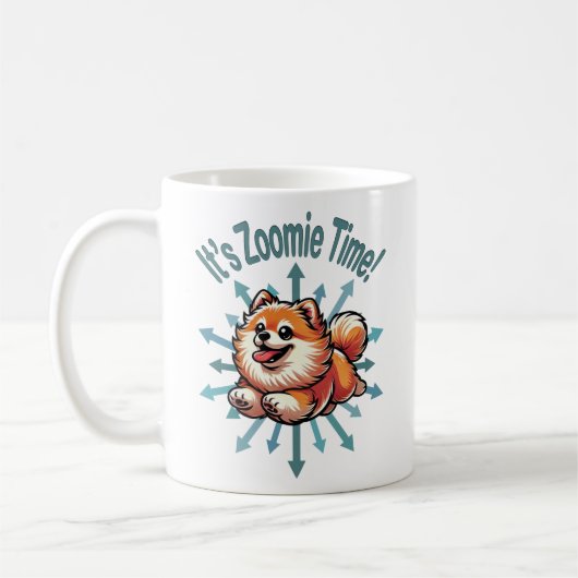 Zoomie Time Pomeranian Koffiemok (Links)