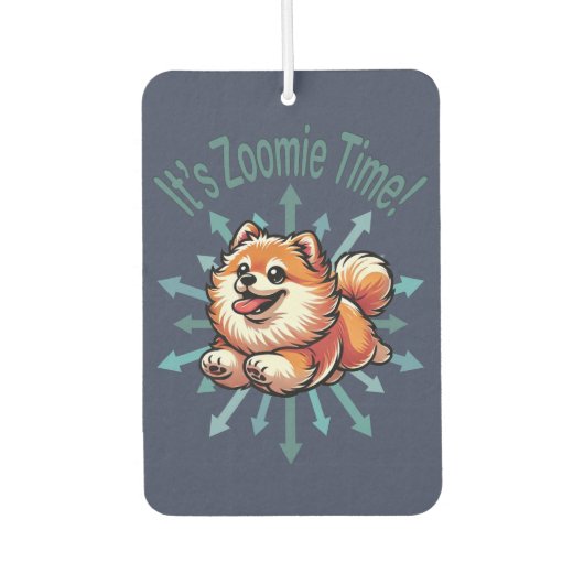 Zoomie Time Pomeranian Luchtverfrisser (Voorkant)