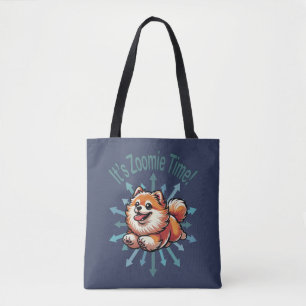 Zoomie Time Pomeranian Tote Bag