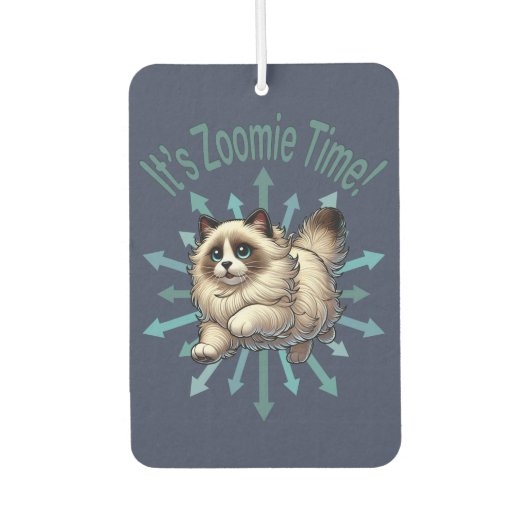 Zoomie Time Ragdoll Cat Luchtverfrisser (Voorkant)