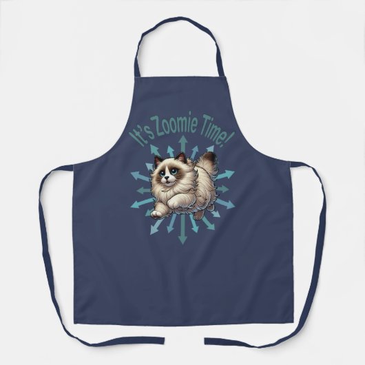Zoomie Time Ragdoll Cat Schort (Voorkant)